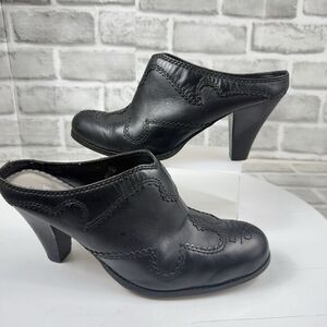 Y-Not Sasha Women’s 8.5 Y2K Black Leather Western Heel Clog Bootie